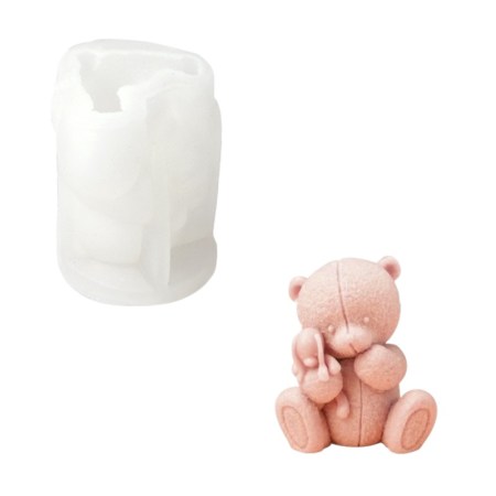 Καλούπι σιλικόνης αρκουδάκι 6.5x7cm για πηλό, σκόνη πορσελάνης, ρητίνη, σαπούνι και Wax Melts.
