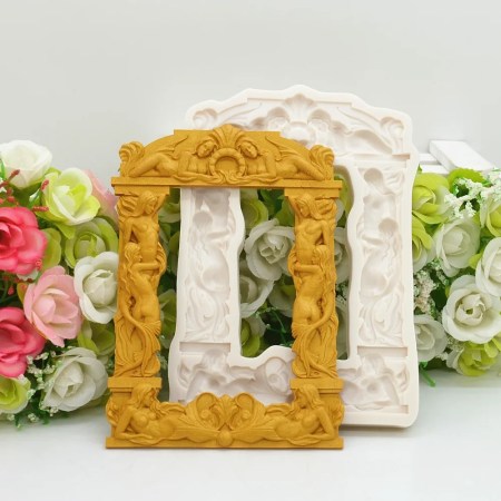 Καλούπι σιλικόνης baroque πόρτα 12.9x9cm για πηλό, ρητίνη, σκόνη πορσελάνης 