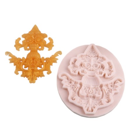 Καλούπι σιλικόνης baroque σχέδιο 10x8.7cm για πηλό, σκόνη πορσελάνης, ρητίνη και Wax Melts.