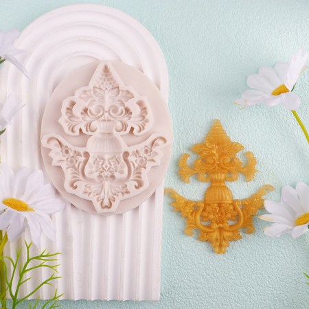 Καλούπι σιλικόνης baroque σχέδιο 10x8.7cm για πηλό, σκόνη πορσελάνης, ρητίνη και Wax Melts.