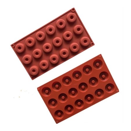 Καλούπι σιλικόνης donuts (ντόνατς) 21x17.1x1.3cm για πηλό, σκόνη πορσελάνης, ρητίνη, σαπούνι και Wax Melts.