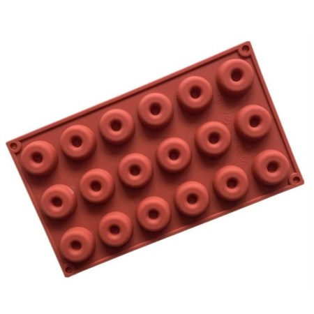 Καλούπι σιλικόνης donuts (ντόνατς) 21x17.1x1.3cm για πηλό, σκόνη πορσελάνης, ρητίνη, σαπούνι και Wax Melts.