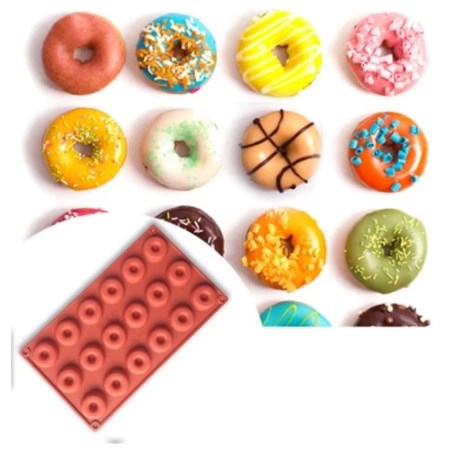 Καλούπι σιλικόνης donuts (ντόνατς) 21x17.1x1.3cm για πηλό, σκόνη πορσελάνης, ρητίνη, σαπούνι και Wax Melts.