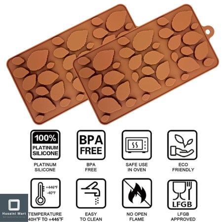 Καλούπι σιλικόνης φυλλαράκια 20.8x11.2x0.6cm για πηλό, σκόνη πορσελάνης, ρητίνη και Wax Melts.