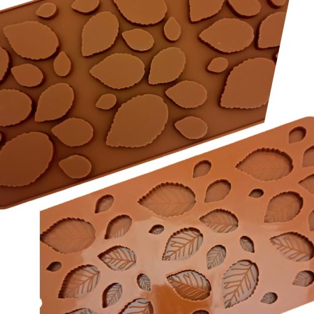 Καλούπι σιλικόνης φυλλαράκια 20.8x11.2x0.6cm για πηλό, σκόνη πορσελάνης, ρητίνη και Wax Melts.