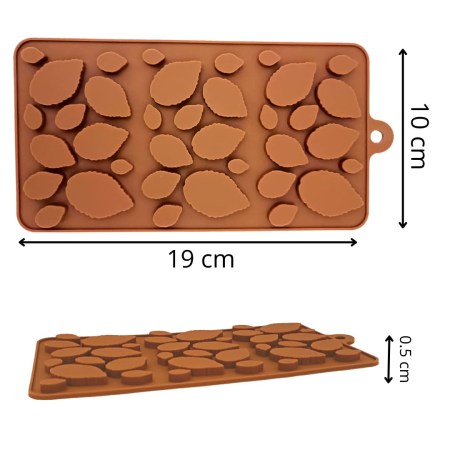 Καλούπι σιλικόνης φυλλαράκια 20.8x11.2x0.6cm για πηλό, σκόνη πορσελάνης, ρητίνη και Wax Melts.