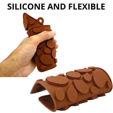 Καλούπι σιλικόνης φυλλαράκια 20.8x11.2x0.6cm για πηλό, σκόνη πορσελάνης, ρητίνη και Wax Melts.