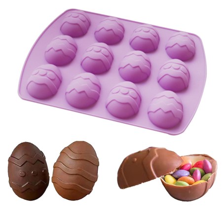 Καλούπι σιλικόνης για πασχαλινά αυγά για πηλό, σκόνη πορσελάνης, ρητίνη, σαπούνι και Wax Melts.