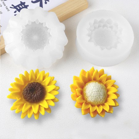 Καλούπι σιλικόνης ηλιοτρόπιο 8x8cm για πηλό, σκόνη πορσελάνης, ρητίνη, σαπούνι και Wax Melts.