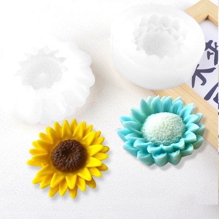 Καλούπι σιλικόνης ηλιοτρόπιο 8x8cm για πηλό, σκόνη πορσελάνης, ρητίνη, σαπούνι και Wax Melts.