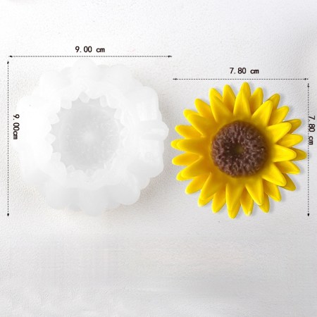 Καλούπι σιλικόνης ηλιοτρόπιο 9x9cm για πηλό, σκόνη πορσελάνης, ρητίνη, σαπούνι και Wax Melts.