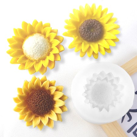 Καλούπι σιλικόνης ηλιοτρόπιο 9x9cm για πηλό, σκόνη πορσελάνης, ρητίνη, σαπούνι και Wax Melts.