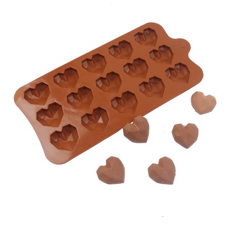 Καλούπι σιλικόνης καρδιές 21x11.2x1.2cm για πηλό, σκόνη πορσελάνης, ρητίνη, σαπούνι και Wax Melts.