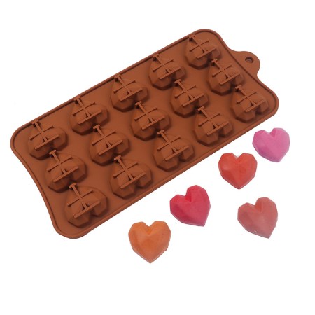 Καλούπι σιλικόνης καρδιές 21x11.2x1.2cm για πηλό, σκόνη πορσελάνης, ρητίνη, σαπούνι και Wax Melts.