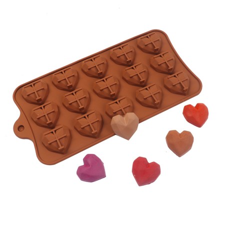 Καλούπι σιλικόνης καρδιές 21x11.2x1.2cm για πηλό, σκόνη πορσελάνης, ρητίνη, σαπούνι και Wax Melts.
