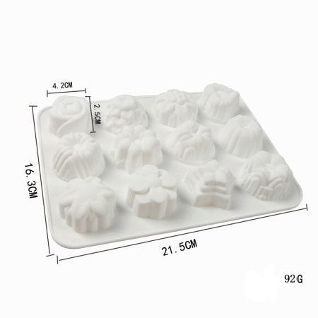 Καλούπι σιλικόνης κεκάκια (muffins) 21x16.5x2.5cm για πηλό, σκόνη πορσελάνης, ρητίνη, σαπούνι και Wax Melts.