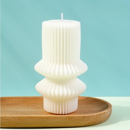 Καλούπι σιλικόνης κερί με ραβδώσεις 12.2x7.8cm για πηλό, σκόνη πορσελάνης, ρητίνη και Wax Melts.