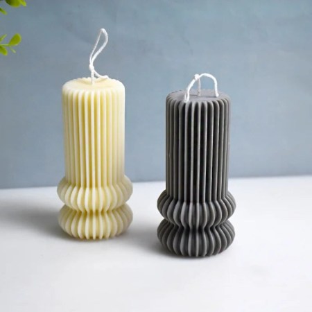 Καλούπι σιλικόνης κερί με ραβδώσεις 13.7x7.8cm για πηλό, σκόνη πορσελάνης, ρητίνη και Wax Melts.