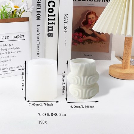 Καλούπι Σιλικόνης | Κερί με Ραβδώσεις - 7x6.8x8.2cm