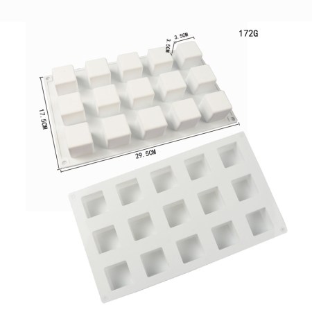 Καλούπι σιλικόνης κυβάκια 29.8x17.5x3.5cm για πηλό, σκόνη πορσελάνης, ρητίνη, σαπούνι και Wax Melts.