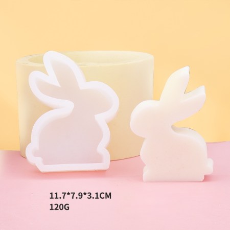 Καλούπι σιλικόνης σετ 4 κουνελάκια 12x8cm για πηλό, σκόνη πορσελάνης, ρητίνη, σαπούνι και Wax Melts.