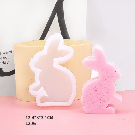 Καλούπι σιλικόνης σετ 4 κουνελάκια 12x8cm για πηλό, σκόνη πορσελάνης, ρητίνη, σαπούνι και Wax Melts.