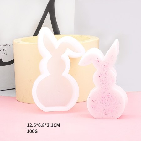 Καλούπι σιλικόνης σετ 4 κουνελάκια 12x8cm για πηλό, σκόνη πορσελάνης, ρητίνη, σαπούνι και Wax Melts.