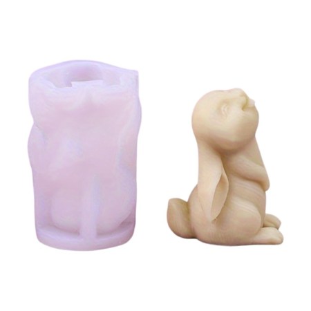 Καλούπι σιλικόνης κουνελάκι 9.2x7.5x6cm για πηλό, σκόνη πορσελάνης, ρητίνη, σαπούνι και Wax Melts.