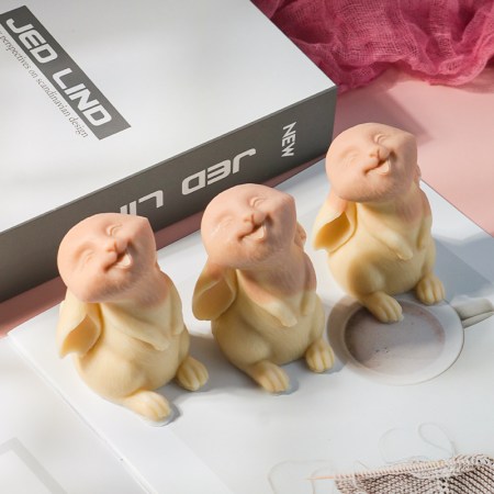 Καλούπι σιλικόνης κουνελάκι 9.2x7.5x6cm για πηλό, σκόνη πορσελάνης, ρητίνη, σαπούνι και Wax Melts.