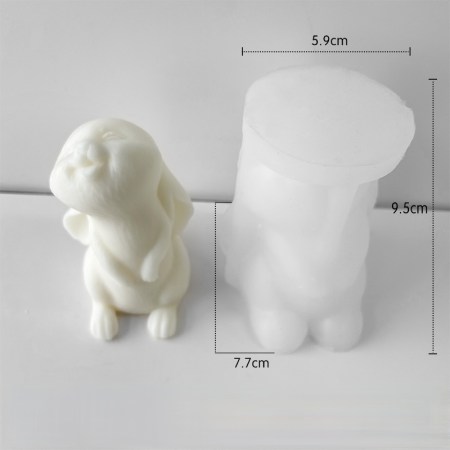 Καλούπι σιλικόνης κουνελάκι 9.2x7.5x6cm για πηλό, σκόνη πορσελάνης, ρητίνη, σαπούνι και Wax Melts.