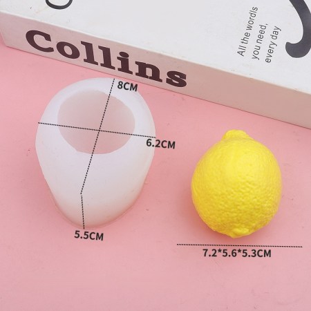 Καλούπι σιλικόνης λεμόνι 8x6.2x5.5cm για πηλό, σκόνη πορσελάνης, ρητίνη, σαπούνι και Wax Melts.