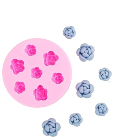 Καλούπι σιλικόνης λουλουδάκια 7.7x7.7x1.7cm για πηλό, σκόνη πορσελάνης, ρητίνη, σαπούνι και Wax Melts.