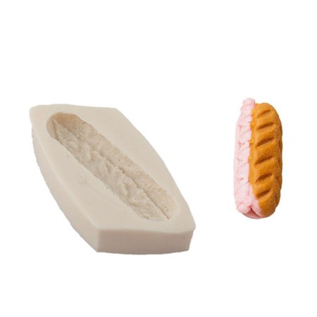 Καλούπι σιλικόνης μινιατούρα ψωμί 7.7x5.7x2.1cm για πηλό, σκόνη πορσελάνης, ρητίνη, σαπούνι και Wax Melts.