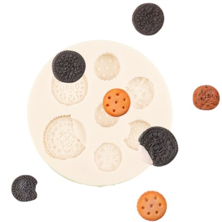 Καλούπι σιλικόνης μικρογραφίες μπισκότων για πηλό, σκόνη πορσελάνης, ρητίνη, σαπούνι και Wax Melts.