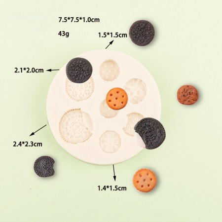 Καλούπι σιλικόνης μικρογραφίες μπισκότων για πηλό, σκόνη πορσελάνης, ρητίνη, σαπούνι και Wax Melts.