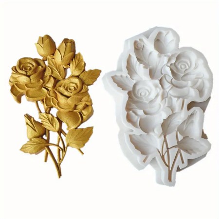 Καλούπι σιλικόνης μπουκέτο τριαντάφυλλα 14x9cm για πηλό