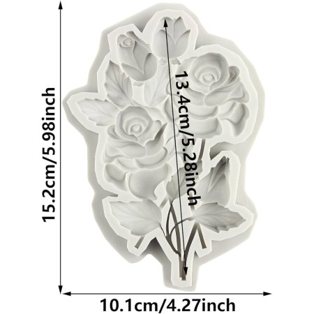Καλούπι σιλικόνης μπουκέτο τριαντάφυλλα 14x9cm για πηλό