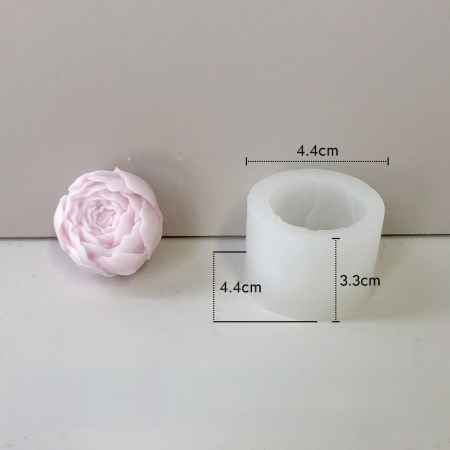 Καλούπι σιλικόνης παιώνια 4.4x4.4x3.3cm για πηλό, σκόνη πορσελάνης, ρητίνη, σαπούνι και Wax Melts.