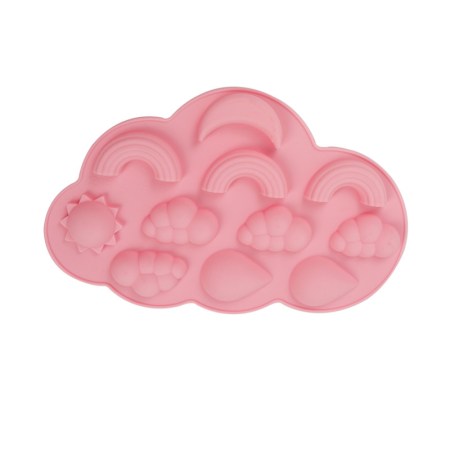 Καλούπι σιλικόνης συννεφάκια και ουράνιο τόξο για πηλό, σκόνη πορσελάνης, ρητίνη, σαπούνι και Wax Melts.
