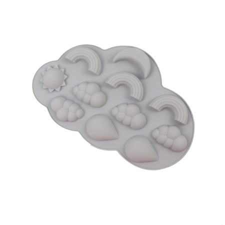 Καλούπι σιλικόνης συννεφάκια και ουράνιο τόξο για πηλό, σκόνη πορσελάνης, ρητίνη, σαπούνι και Wax Melts.