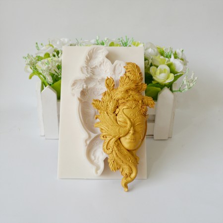 Καλούπι σιλικόνης βενετσιάνικη μάσκα 14x9cm για πηλό, σκόνη πορσελάνης, ρητίνη