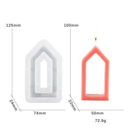 Καλούπι Σιλικόνης "Σπιτάκι με Περίγραμμα" Μικρό 12.5x7.4cm – Για Γύψο & Πορσελάνη