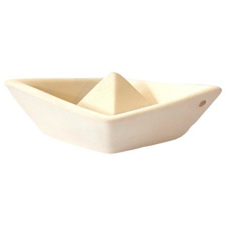 Κεραμικό διακοσμητικό Καραβάκι εκρού 12x4x5.5cm  