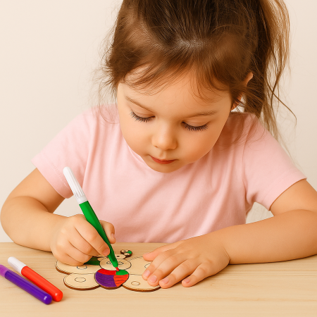 Ξύλινο Σετ με 2 Πεταλούδες & 3 Μαρκαδόρους 10x8cm | Xeirokamoto