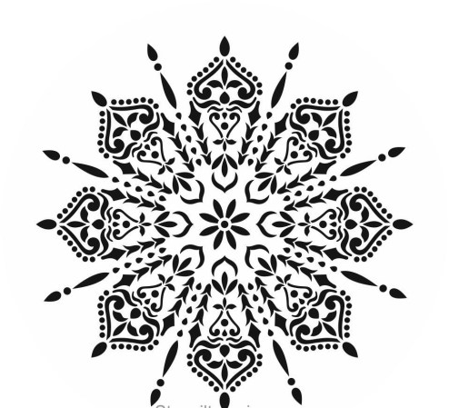 Stencil με επαναλαμβανόμενο ethnic σχέδιο 40x40cm 