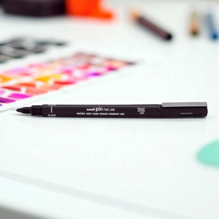 Ανεξίτηλος μαρκαδόρος Pin 0.05mm μαύρο για λεπτή γραφή, σκίτσο και τεχνικό σχέδιο.