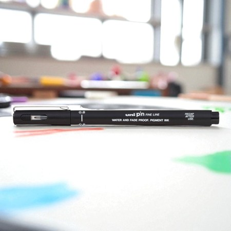 Ανεξίτηλος μαρκαδόρος Pin 0.8mm μαύρο για λεπτή γραφή, σκίτσο και τεχνικό σχέδιο.