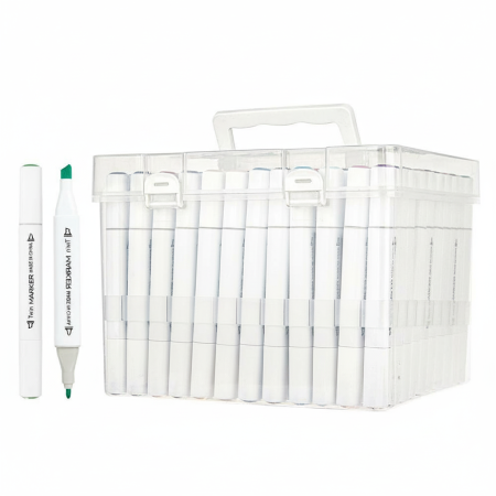 Μαρκαδόροι σε βαλιτσάκι διπλής γραφής Oil Based 48 χρωμάτων για εικονογράφηση, σκίτσο και DIY projects.