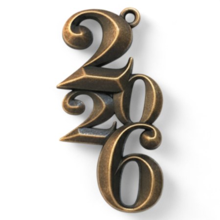 Μεταλλικό διακοσμητικό 2026 3D σετ 4 τεμαχίων σε Anti-brass χρώμα για χειροτεχνίες και scrapbooking.