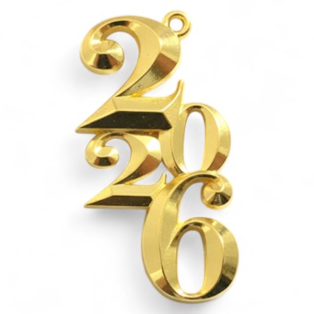 Μεταλλικό διακοσμητικό 2026 3D σετ 4 τεμαχίων σε χρυσό χρώμα για χειροτεχνίες και scrapbooking.